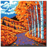 Painting by Numbers Art Nature Autumn Trees Next To A Path